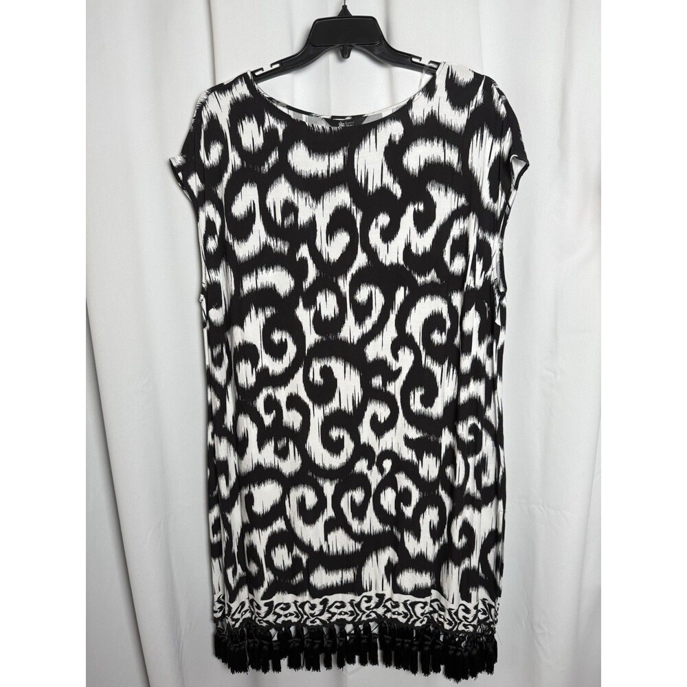 Slim Factor By Investments Women Tassel Bottom Dress Tunic Coverup Sz 2X New